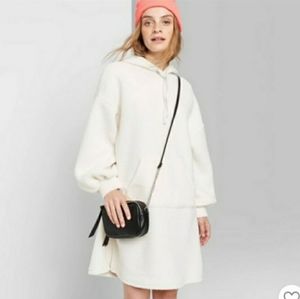 Wild Fable Cream Sherpa Dress with pockets